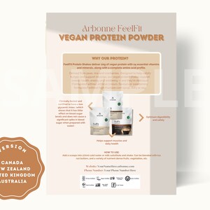 Arbonne Gepersonaliseerde FeelFit Proteïnepoeder Voorbeeldkaart | Arbonne Eiwitmix | Proefpakketkaart | Direct downloaden + afdrukken