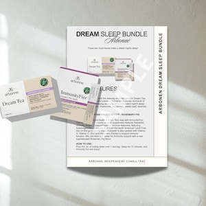 NIEUWE bundelkaart moderne Arbonne Dream Sleep | Immuniteit bruisen | Droomthee | Droomnachten slapen | Nachtmutsbundel | Arbonne Good Sleep-combinatie