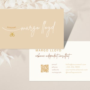 Personalisierte Arbonne Visitenkarte | Arbonne Visitenkarten | QR-Code Visitenkarte | Boho Arbonne druckbare Karten | Sofortige digitale Datei