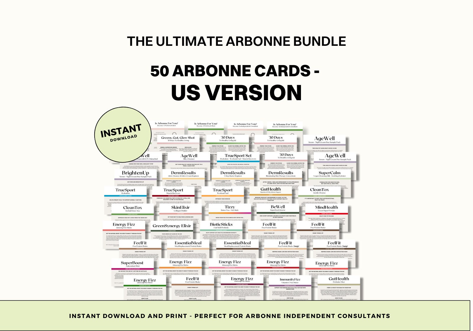 50 Pack Arbonne Sample Cards the Ultimate Arbonne BUNDLE US Version ...