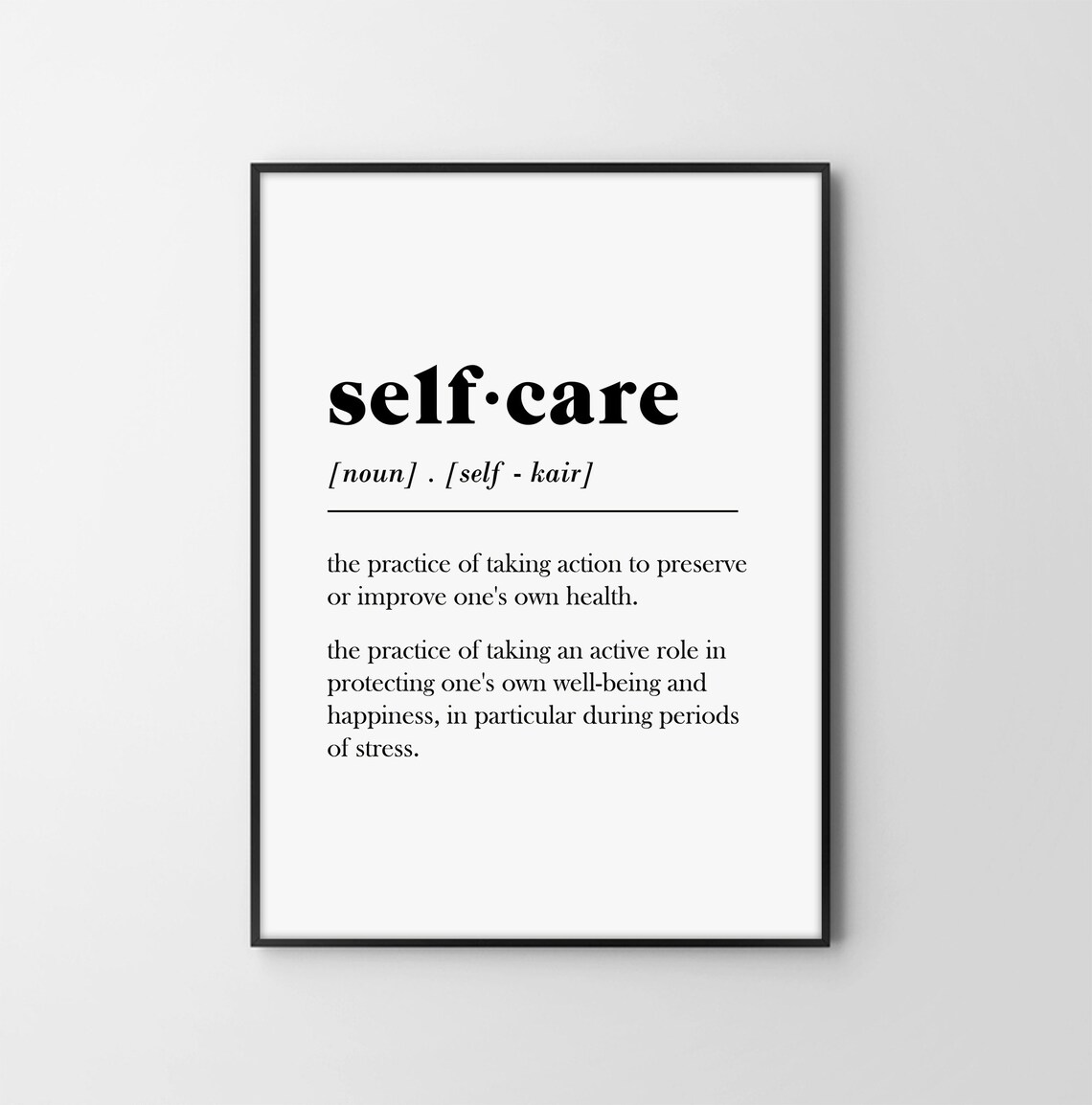 Self care Definition word Dictionary Word Trendy Wall Etsy