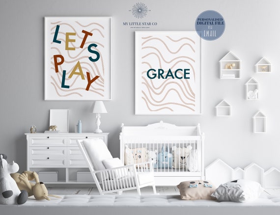 Personalised Name Lets Play Art Print Nursery Kids Room Etsy Personalised Name Lets Play Art Print Nursery Kids Room Etsy