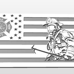 CRV, svg und dxf datei. Vcarve Pro Datei Instant Download Dateien. Feuerwehrmann-Flagge CNC-Fräser Schnittdateien Vektordateien