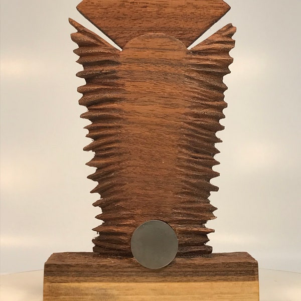 The Bug that ruled Egypt, One of a kind, Integrated Hand Carved Solid Walnut & Machined Steel Sculpture