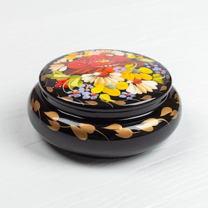 Ukrainische Kleine Lackschatulle, Einzigartige Dekorative Schmuckschatulle, Handgemalte Schmuckschatulle, Ringschatulle, Handgemachtes Geschenk Ukraine, S131