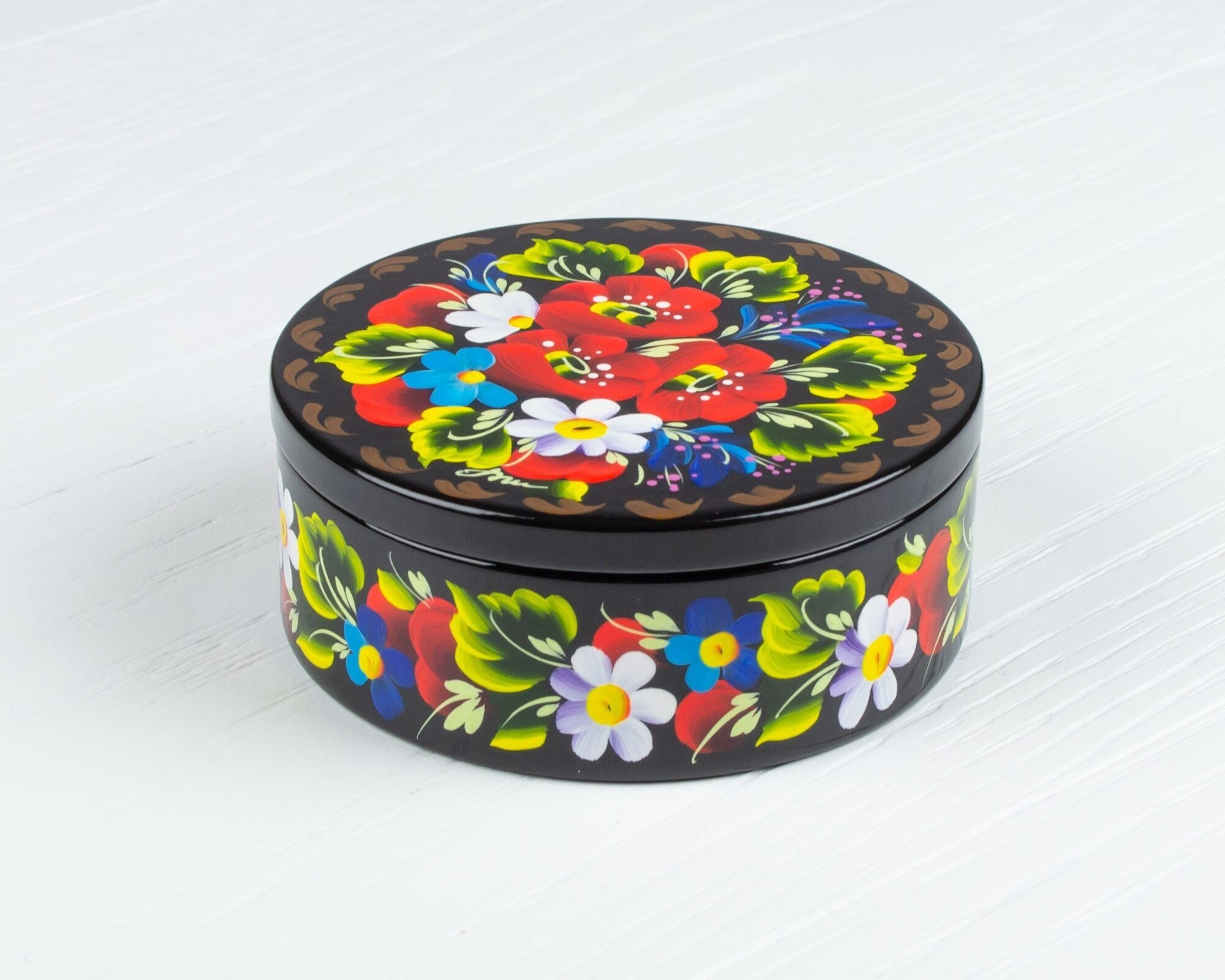 ウクライナの小さな装飾ボックス、手描きのジュエリーボックス、小物