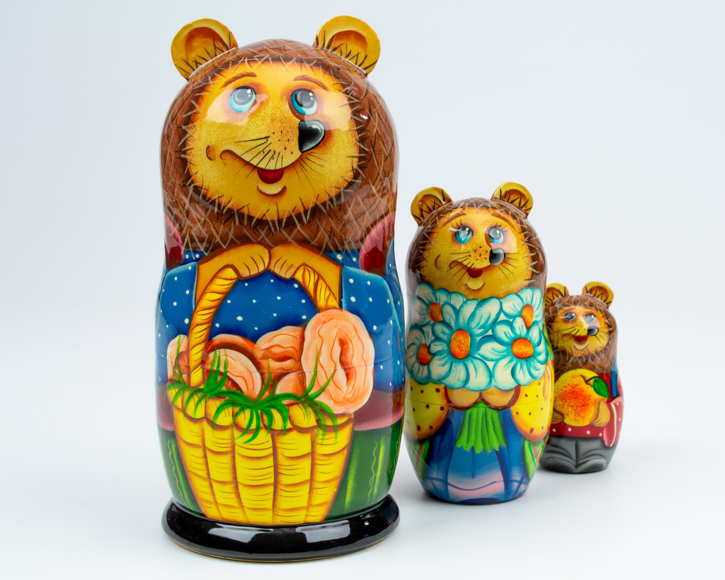 Bears Animal Nesting Dolls For Kids 3psc 14cm/5.5 | Etsy