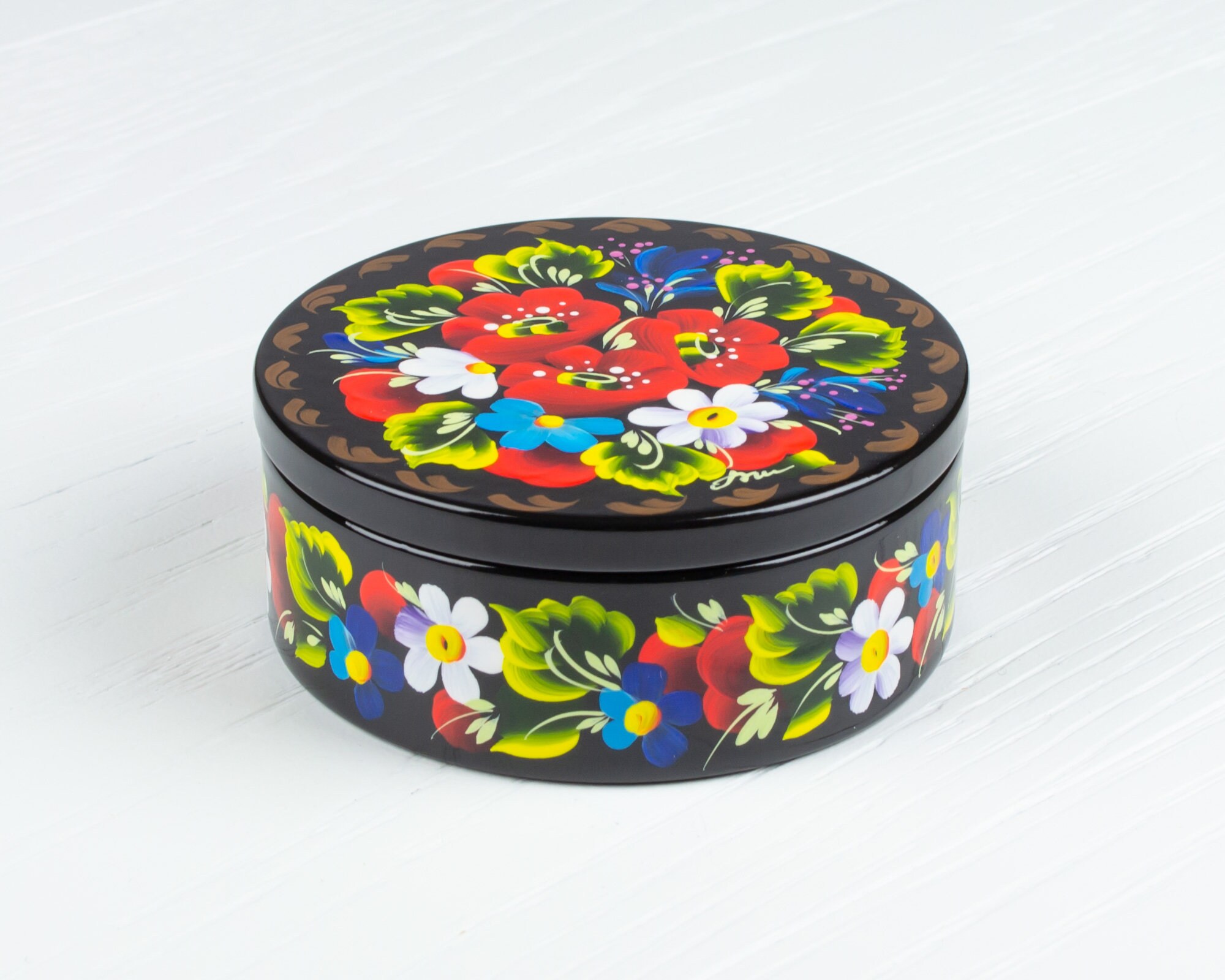 ウクライナの小さな装飾ボックス、手描きのジュエリーボックス、小物
