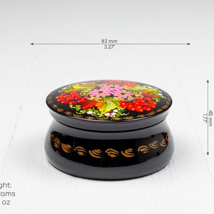 Handmade Ukrainian Lacquer Box • Petrykivka Floral Jewelry Box • S171 image 9