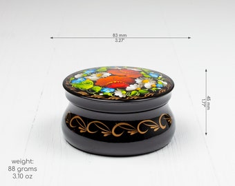 手描きペトリキフカ小物入れ • ウクライナ漆器ジュエリーボックス