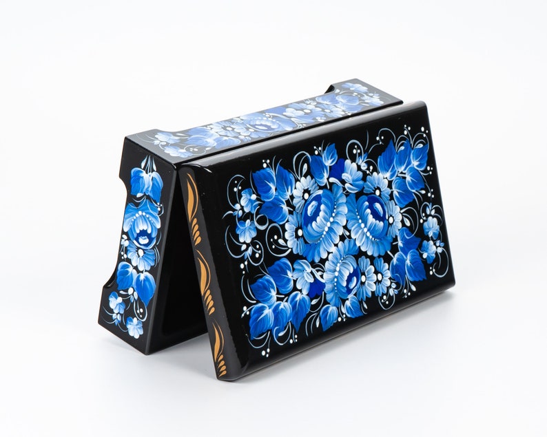 Ukrainian Large Jewelry Box, Hand Painted Lacquer Box, Handmade Unique Trinket Decorative Box Casket, Petrykivka Gift Ukraine Shop, S022 image 8