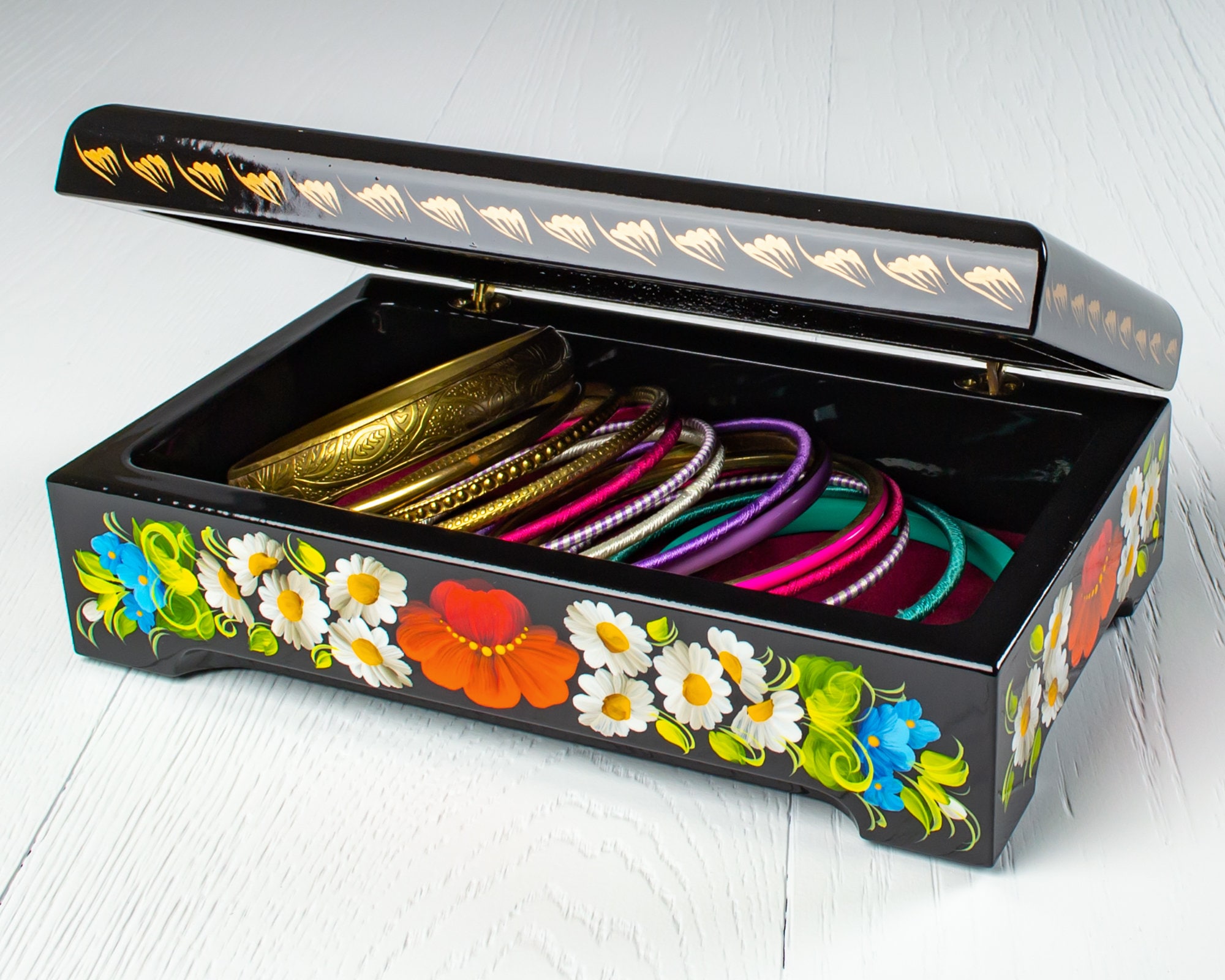 Large Jewelry Box Handmade Treasure Chest Decorative Casket Etsy