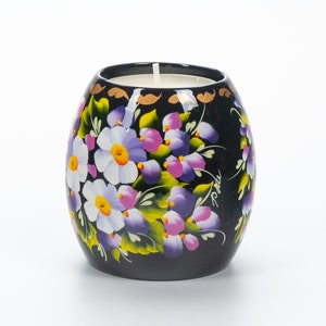 Ukrainian Hand Painted Tea Light Candle Holder, Tealight Christmas Candle Holder, Candlestick Holder, Petrykivka Gift Ukraine Seller, S072 image 3