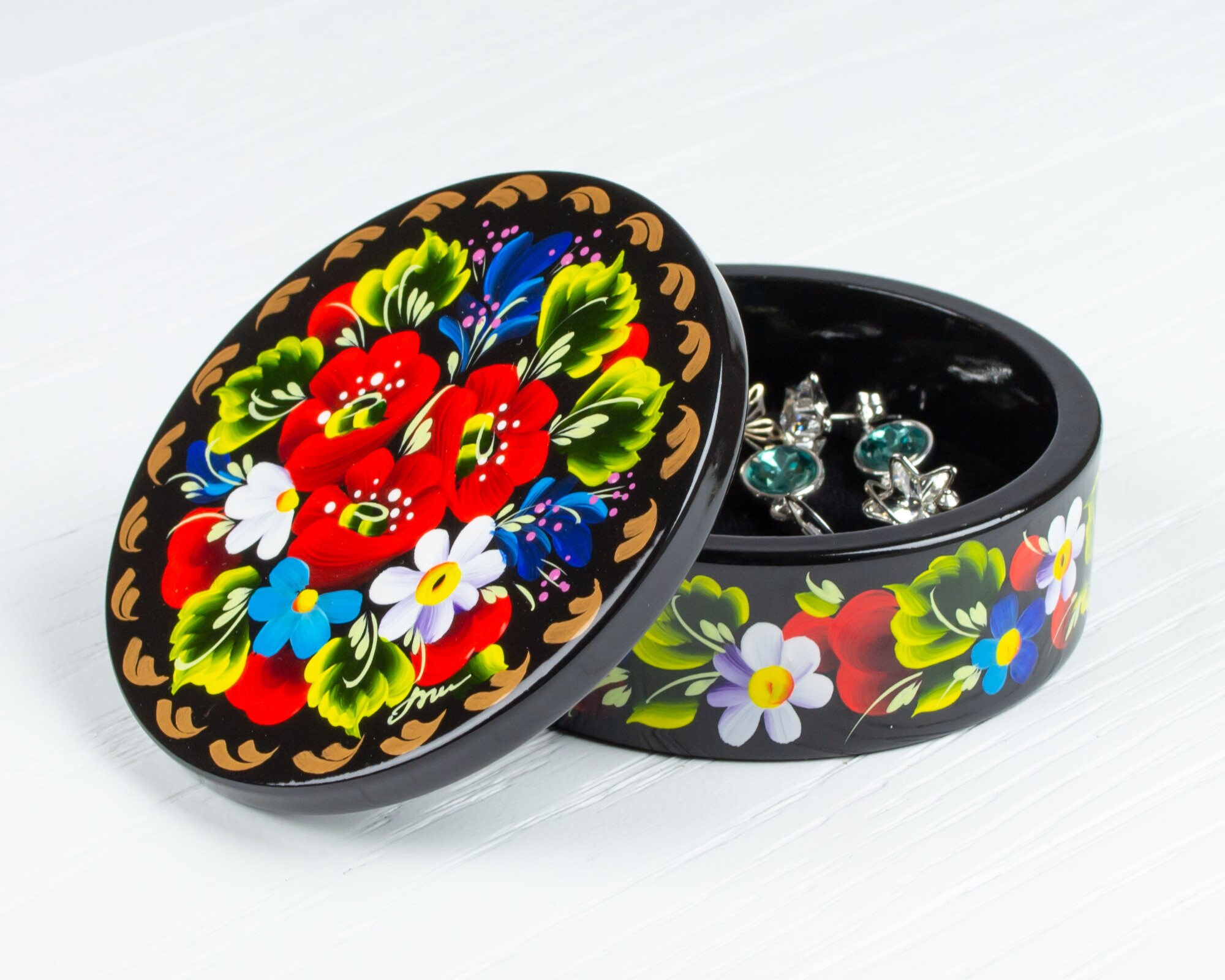ウクライナの小さな装飾ボックス、手描きのジュエリーボックス、小物