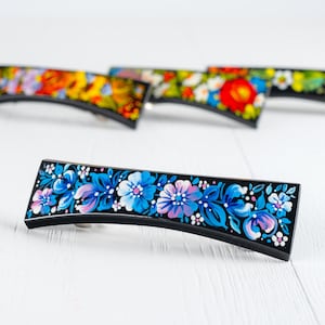 Ukrainische Handbemalte Haarspange Für Frau, Holzhaarspange, Handgemachte Haarspange, Petrykivka Geschenk Ukraine, S211