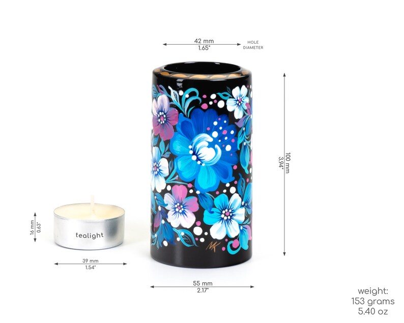 Hand Painted Candlestick Holder Black Candle Holder Tea Light Holder S211 Handmade Tealight Holder Petrykivka Home Decor Ukrainian Gift Candles Holders Home Living Delage Com Br