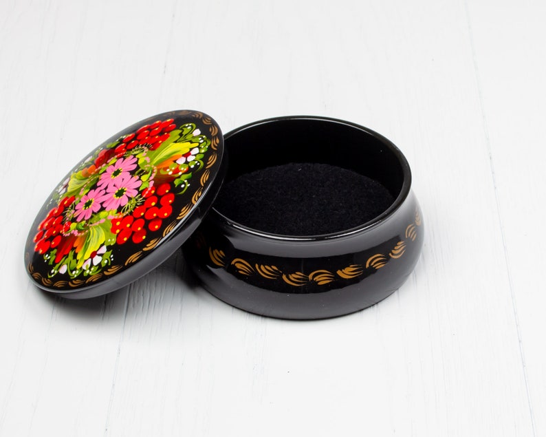 Trinket Ring Box Unique Decorative Box Small Lacquer Box Ukrainian Gift Petrykivka S171 Hand Painted Jewelry Box Handmade Wedding Favor