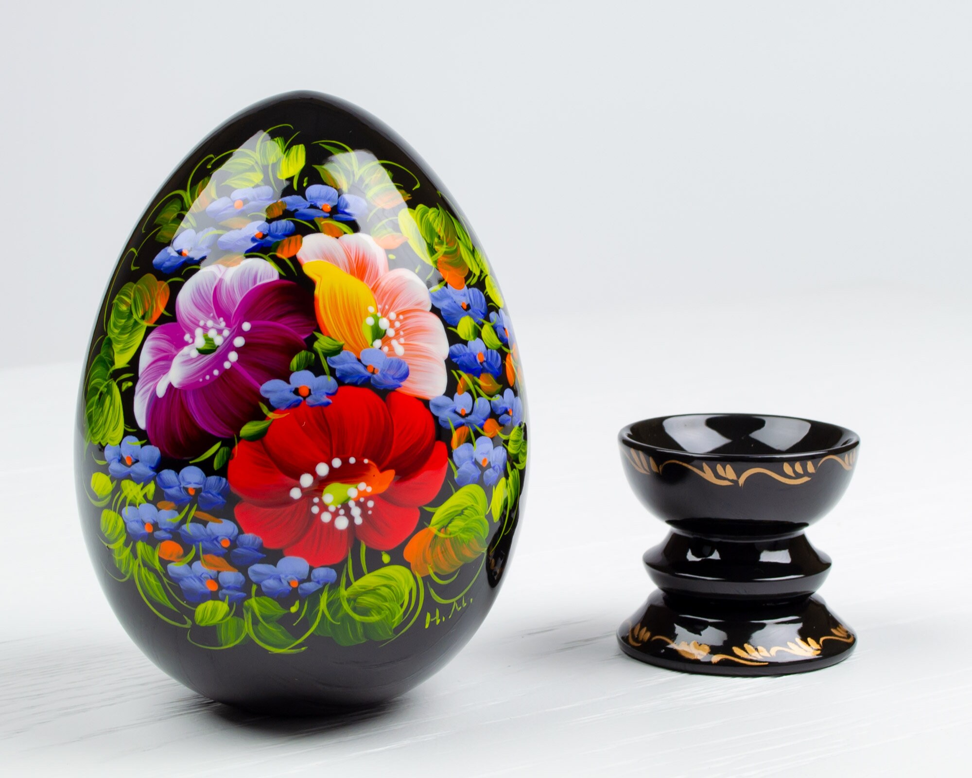 Hand Painted Ukrainian Easter Egg • Petrykivka Floral Decor • S041 - Etsy