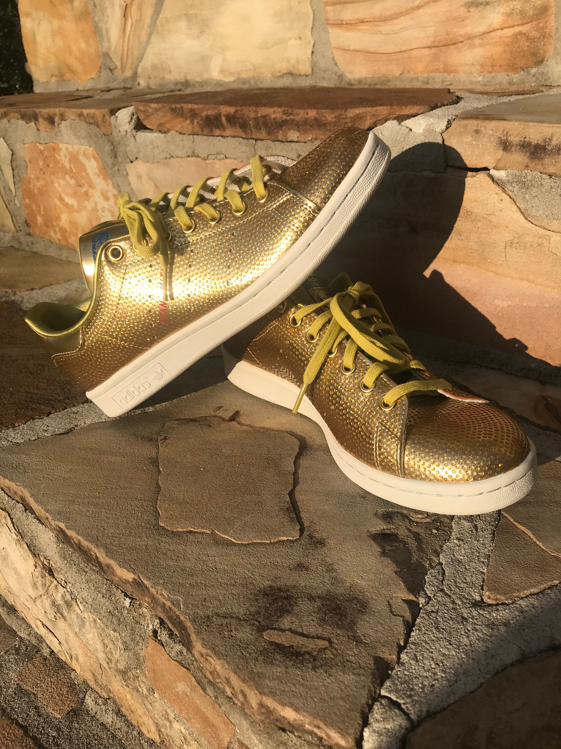 adidas customized stan smith gold