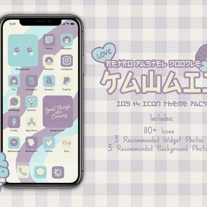 Retro Pastel Doodle Kawaii iOS 14 Covers | Doodles Theme Pack | Cute App Icons | Widgets & Backgrounds | Home Screen | Icon Pack