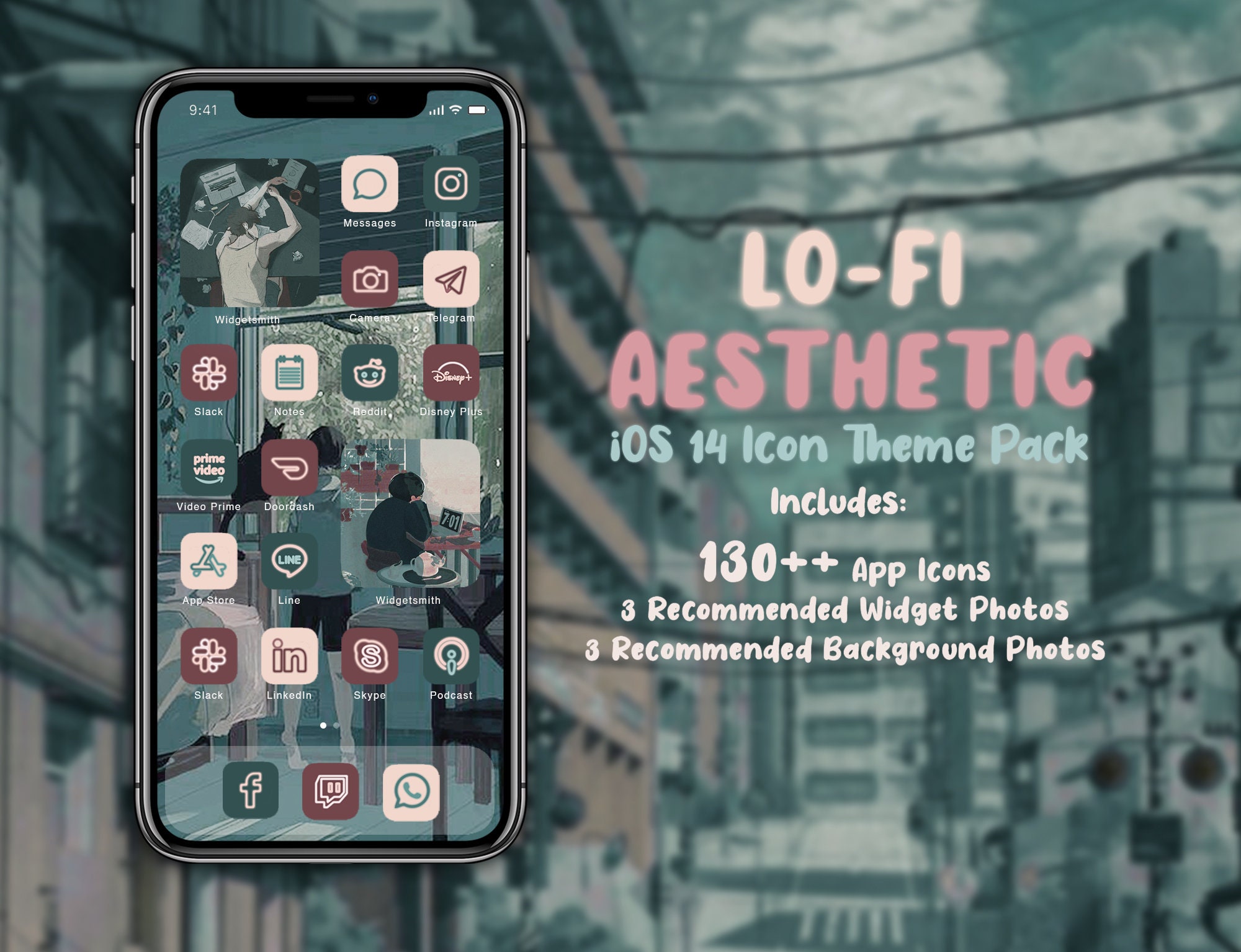 Lo-Fi Aesthetic Green Red Yellow iOS 14 Covers | Neon Icon | Theme Pa…