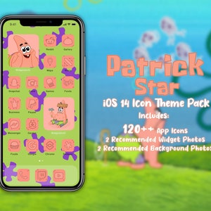 Patrick Star iOS 14 Covers | Unique Nickelodeon Icon | Theme Pack | App Icons | Widgets & Backgrounds | Home Screen | Icon Pack Spongebob