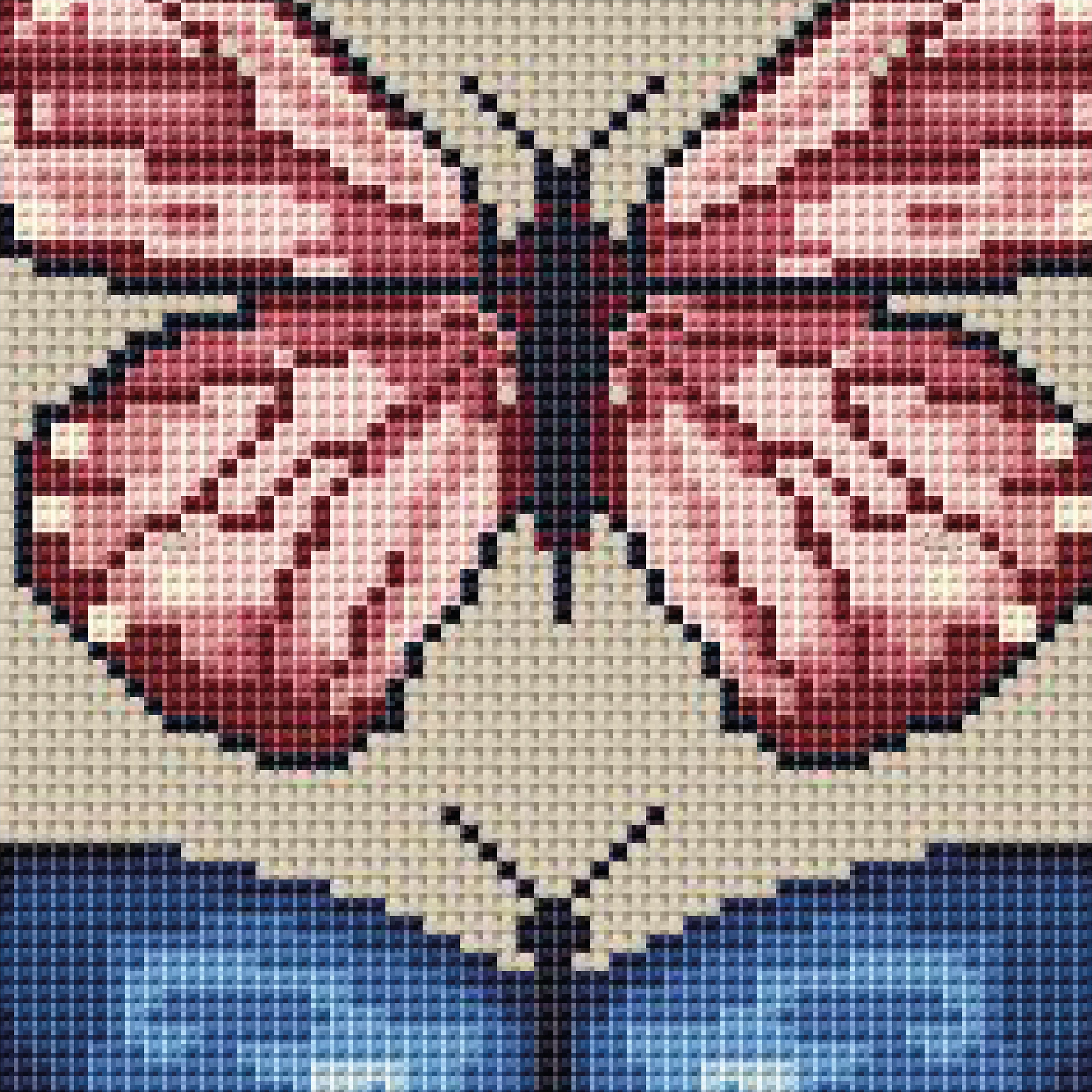 Butterfly Cross Stitch Pattern Blue Light Blue Yellow Gold Etsy