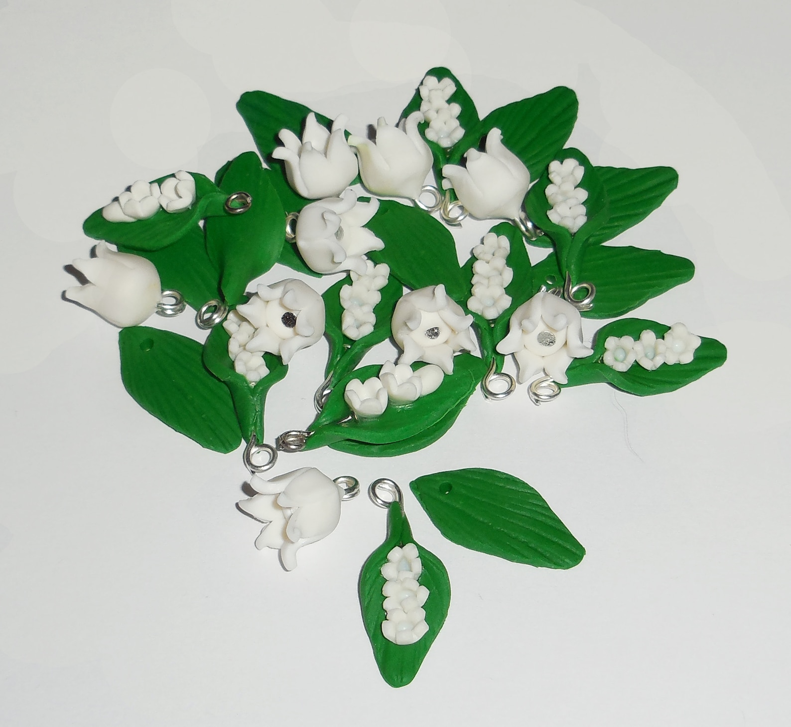 Lily of the Valley Beads Charms Pendants Flora Day Handmade Etsy UK