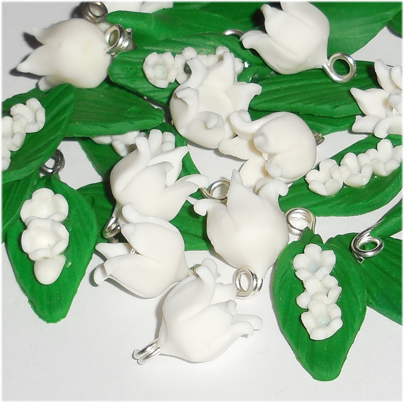 Lily of the Valley Beads Charms Pendants Flora Day Handmade Etsy UK