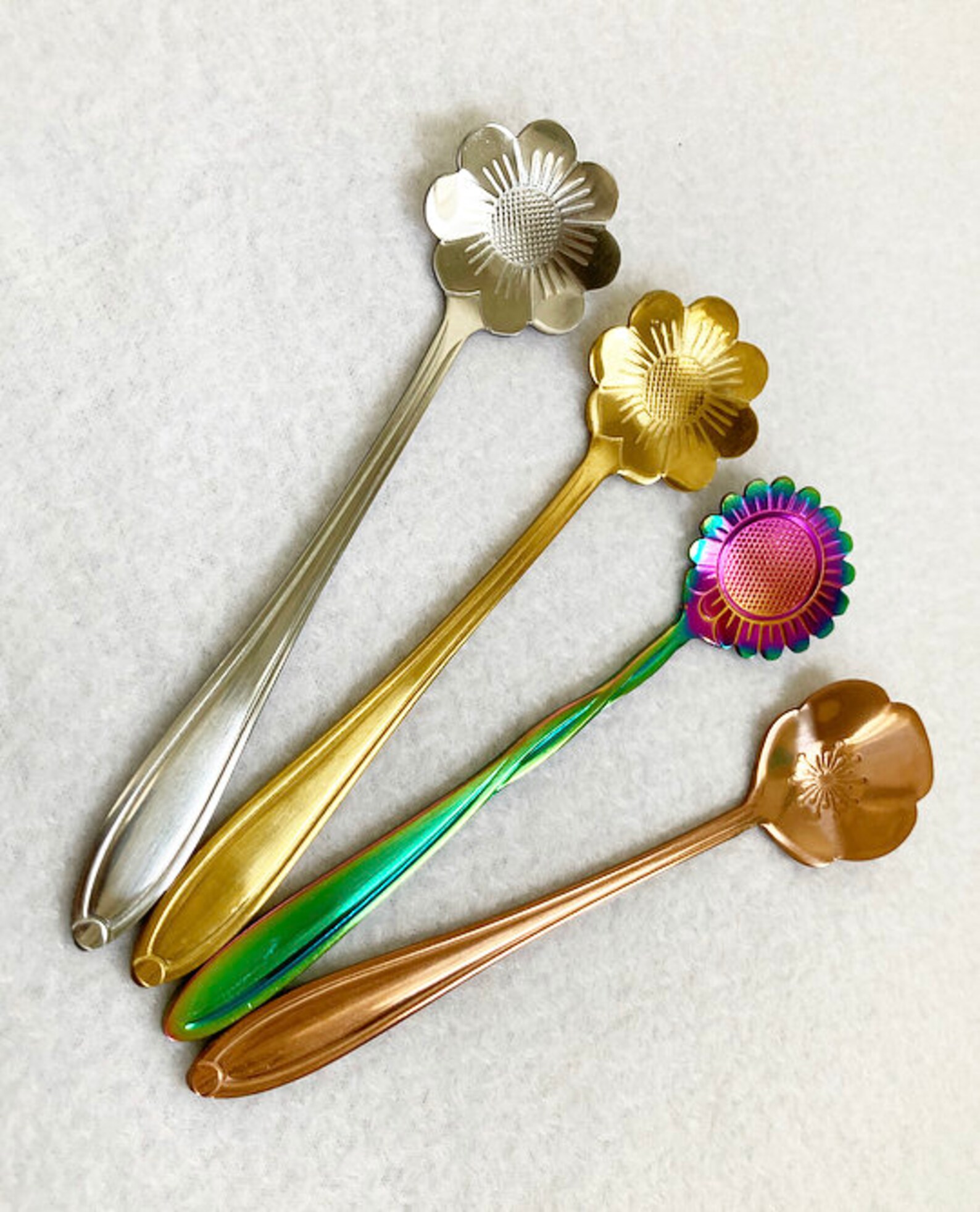 Metal Flower Spoons Etsy