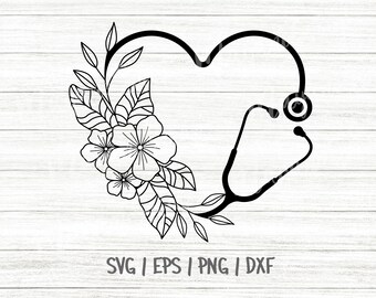 Download Floral Stethoscope Svg Etsy