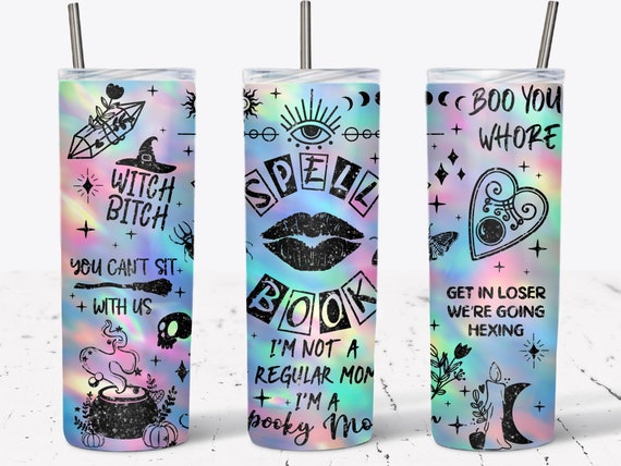 20oz Skinny Tumbler Spell Book Basic Witch Sublimation Designs For Straight Tapered tumbler PNG File Digital Download