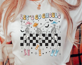 Let's Go Ghouls, Dancing Skeletons, Halloween, Spooky season PNG File for Sublimation Or Print Digital Download