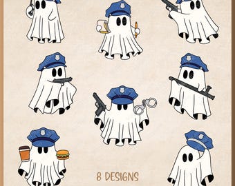 Сutegute Geist Polizei SVG Bundle 8 Designs, Boo svg, Halloween svg, Dateien für Cricut, silhouette, Instant Download