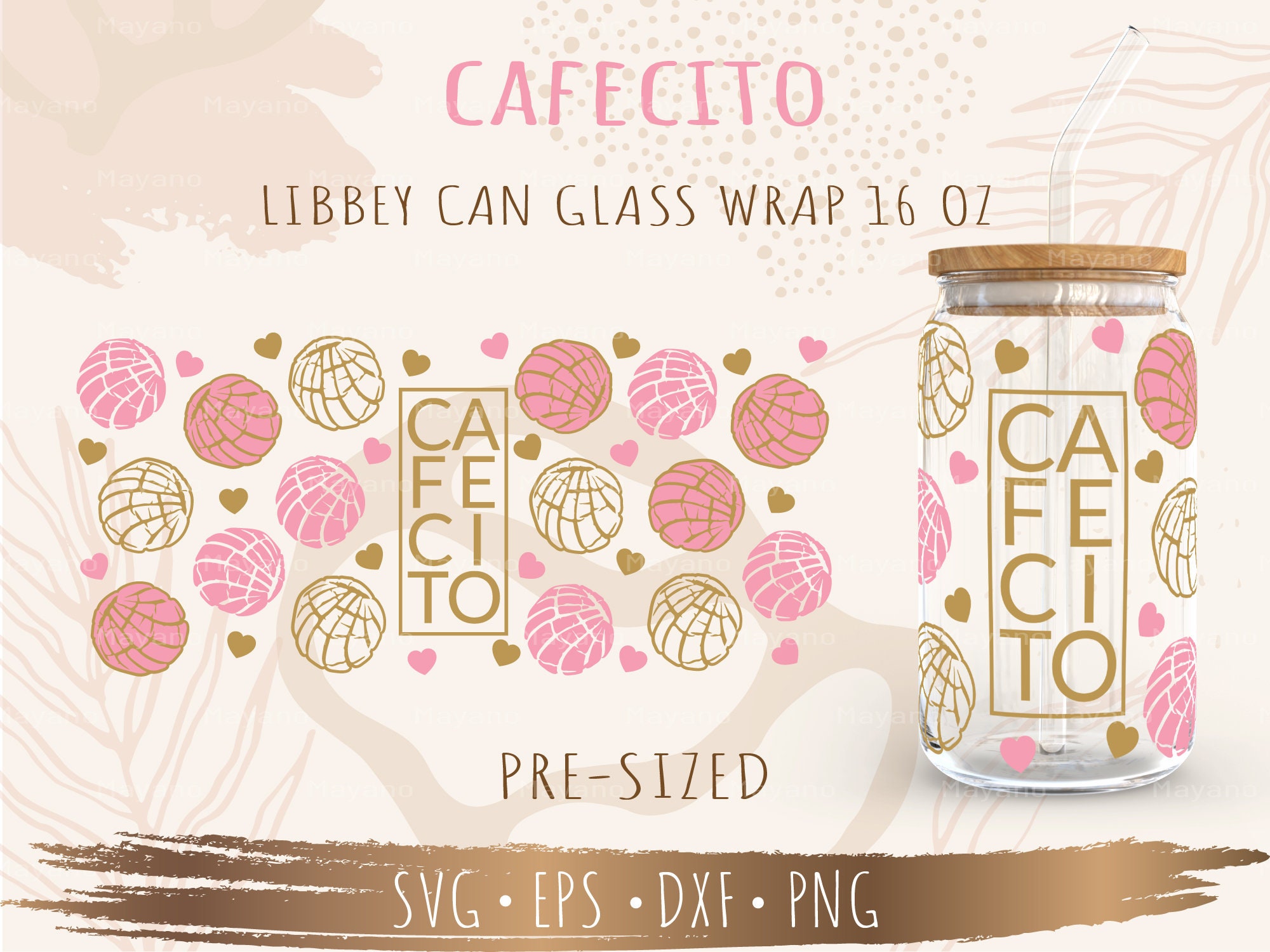 Cafecito 16oz libbey cup wrap