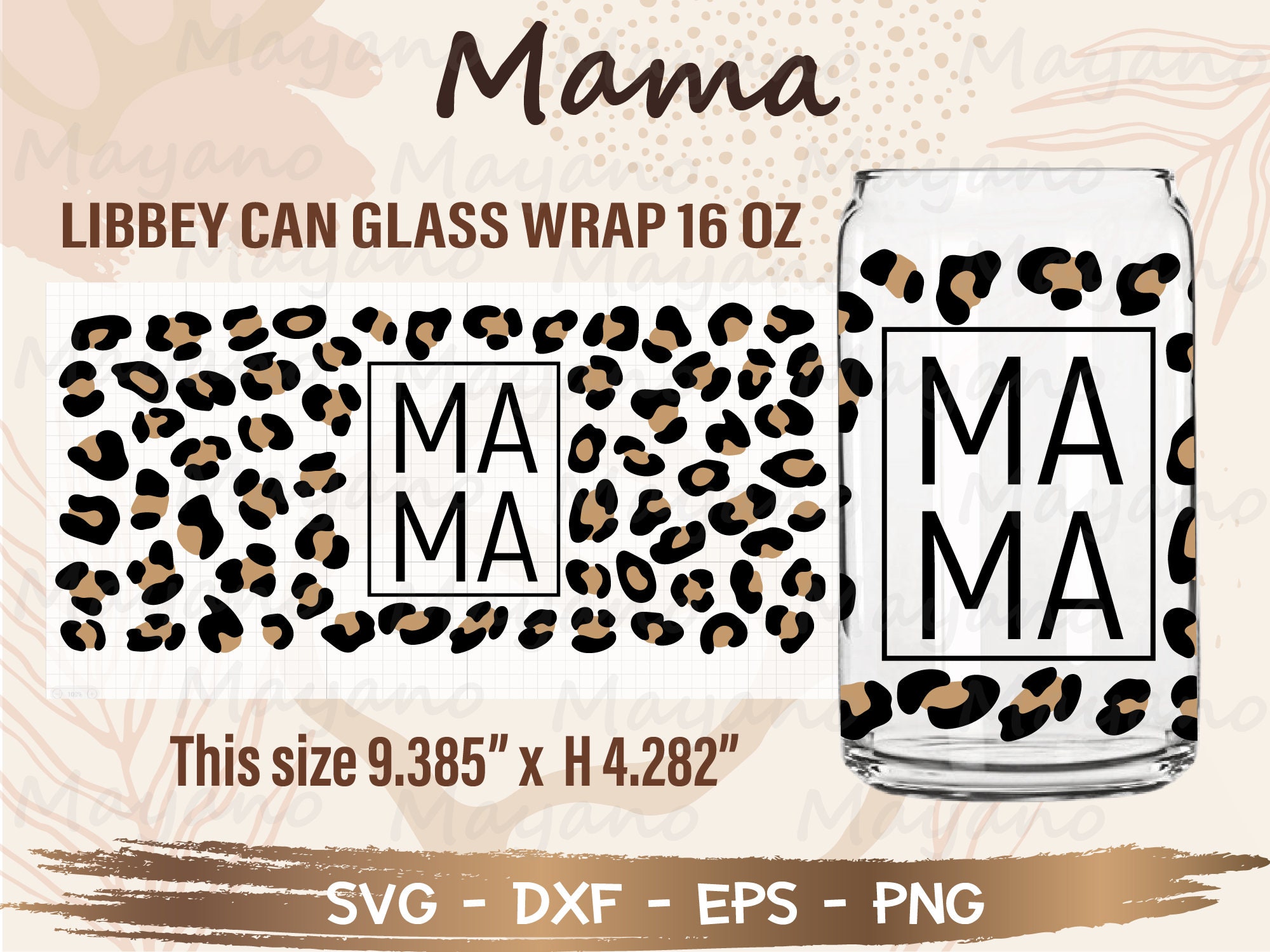 Buy Mama Libbey Can Glass Wrap Svg, DIY for Libbey Can Shaped Beer ...