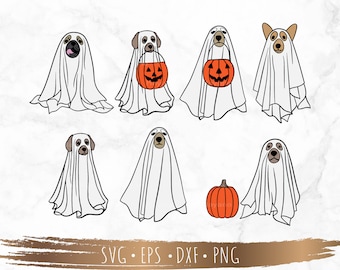 Сute ghost dog svg, Boo svg, Halloween svg, Files for Cricut, silhouette, Digital Download