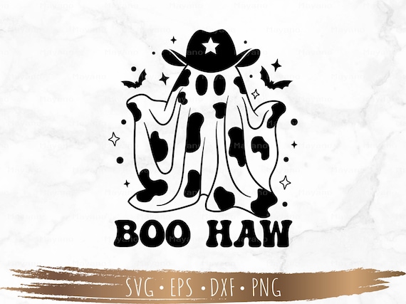 Boo Haw Cowboy Ghost Halloween SVG Files for Cricut, silhouette, Digital Download