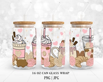 Cafecito Y Chisme PNG , DIY for 16 oz Libbey Glass Can Tumbler, PNG Sublimation Designs Digital Download