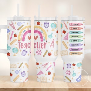 Teacher 40 oz tumbler PNG, Teacher Appreciation Gift, Sublimation Designs, Digital Download