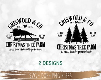 Griswold Christmas Tree Farm SVG PNG, 2 Designs Cutting Files for Cricut, silhouette, PNG Sublimation, Digital Download