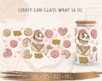 Cafecito Y Chisme SVG, DIY for Libbey Can Shaped Beer Glass 16oz, Cut file for Cricut, Digital download