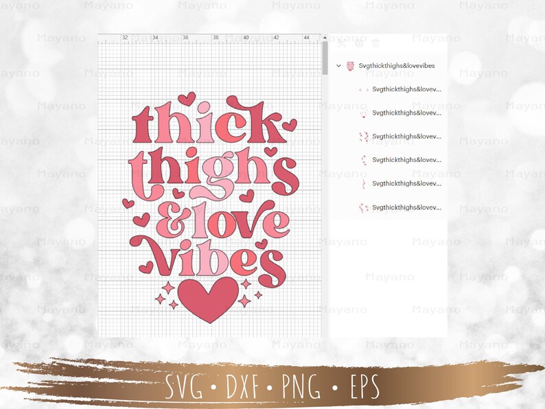 Thick Thighs and Love Vibes SVG Valentine's Day Svg - Etsy