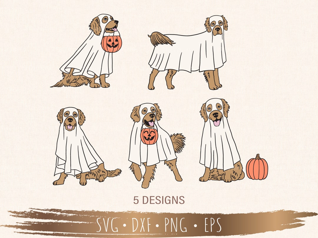 Сute Ghost Golden Retriever Dog Svg, Boo Svg, Halloween Svg, Files for ...
