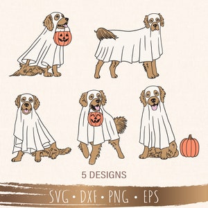 Сute ghost golden retriever dog svg, Boo svg, Halloween svg, Files for Cricut, silhouette, Sublimation, Digital Download