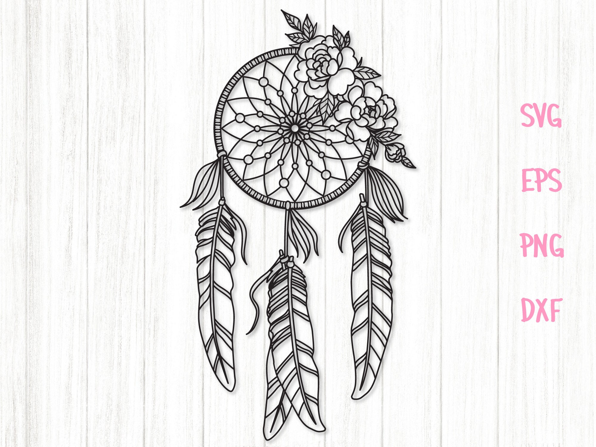 Floral dream catcher svg Dream catcher svg Flower Etsy
