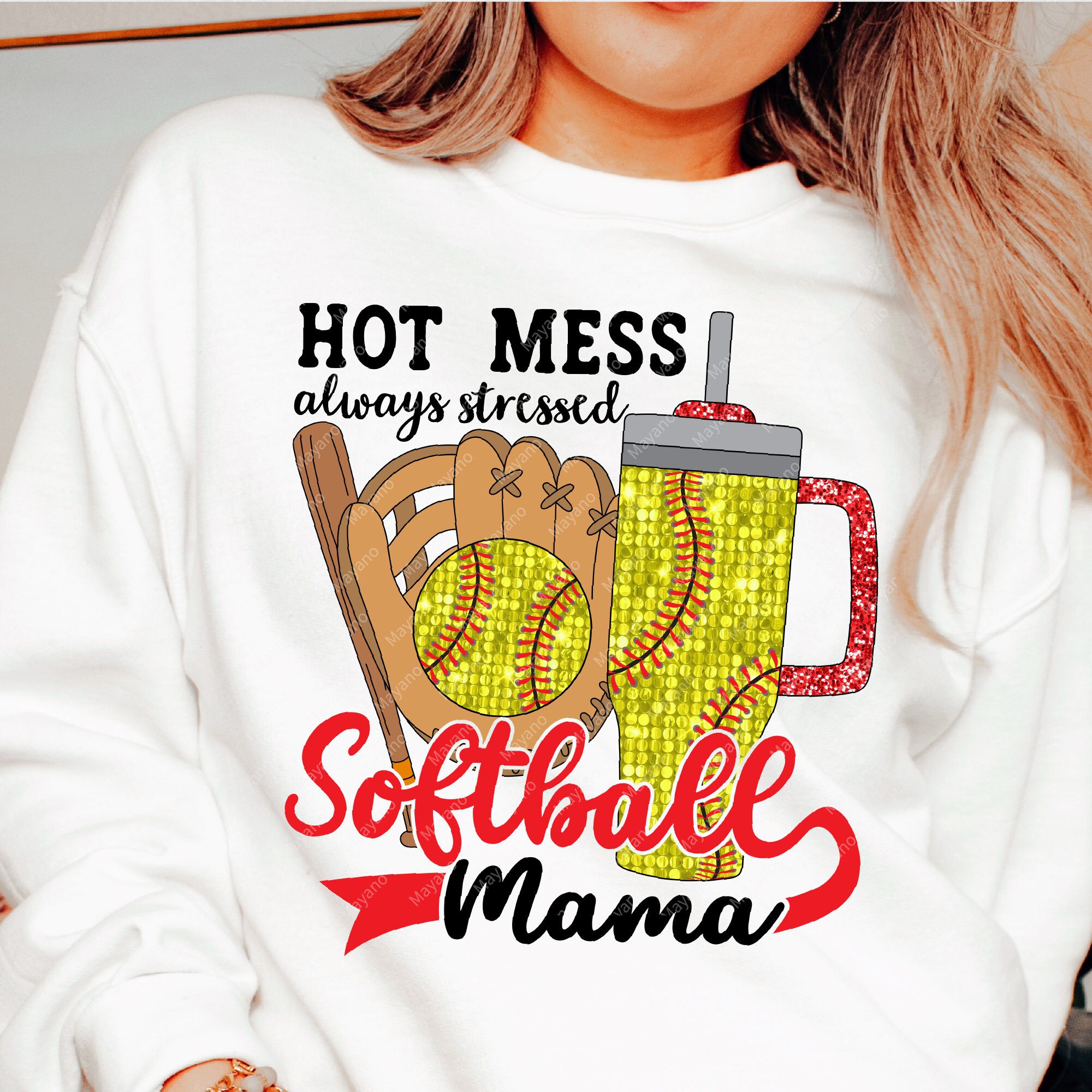 Always Stressed Softball Mom Tee Always Stressed Softball Mom Tee