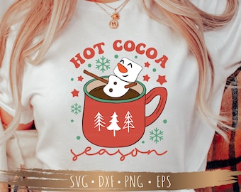 Hot Cocoa Season, Hot Chocolate SVG PNG, Designs Cutting Files for Cricut, silhouette, PNG Sublimation, Digital Download