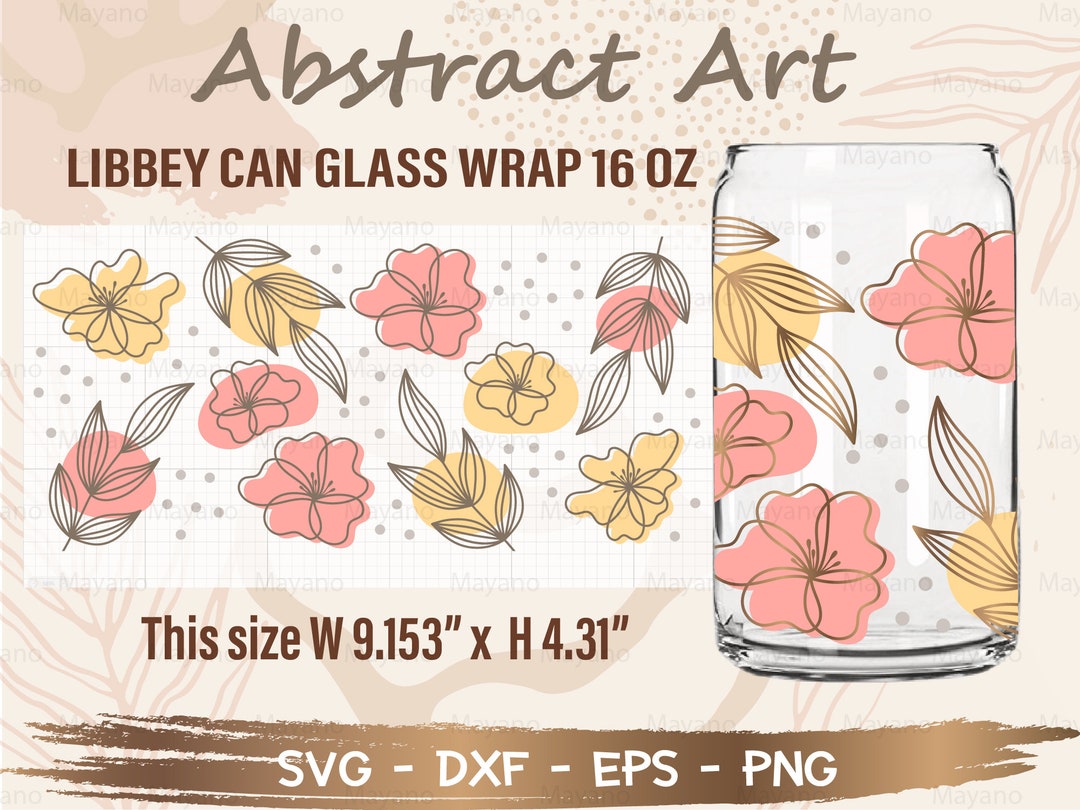 Abstract Art Libbey Can Glass Wrap Svg, DIY for Libbey Can Shaped Beer ...