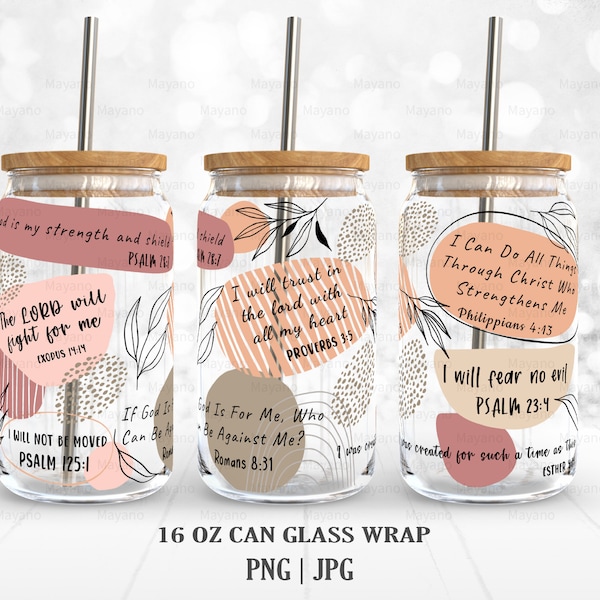 Christian Affirmations PNG , DIY for 16 oz Libbey Glass Can Tumbler, PNG Sublimation Designs Digital Download